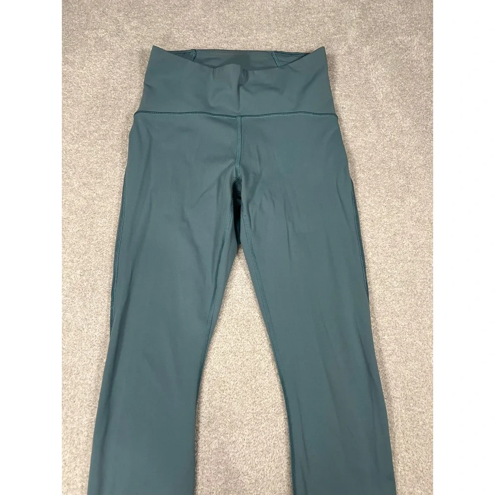 Lululemon Train Times 7/8 Pant High Rise Mesh Teal Leggings Size 6 Athletic Yoga
